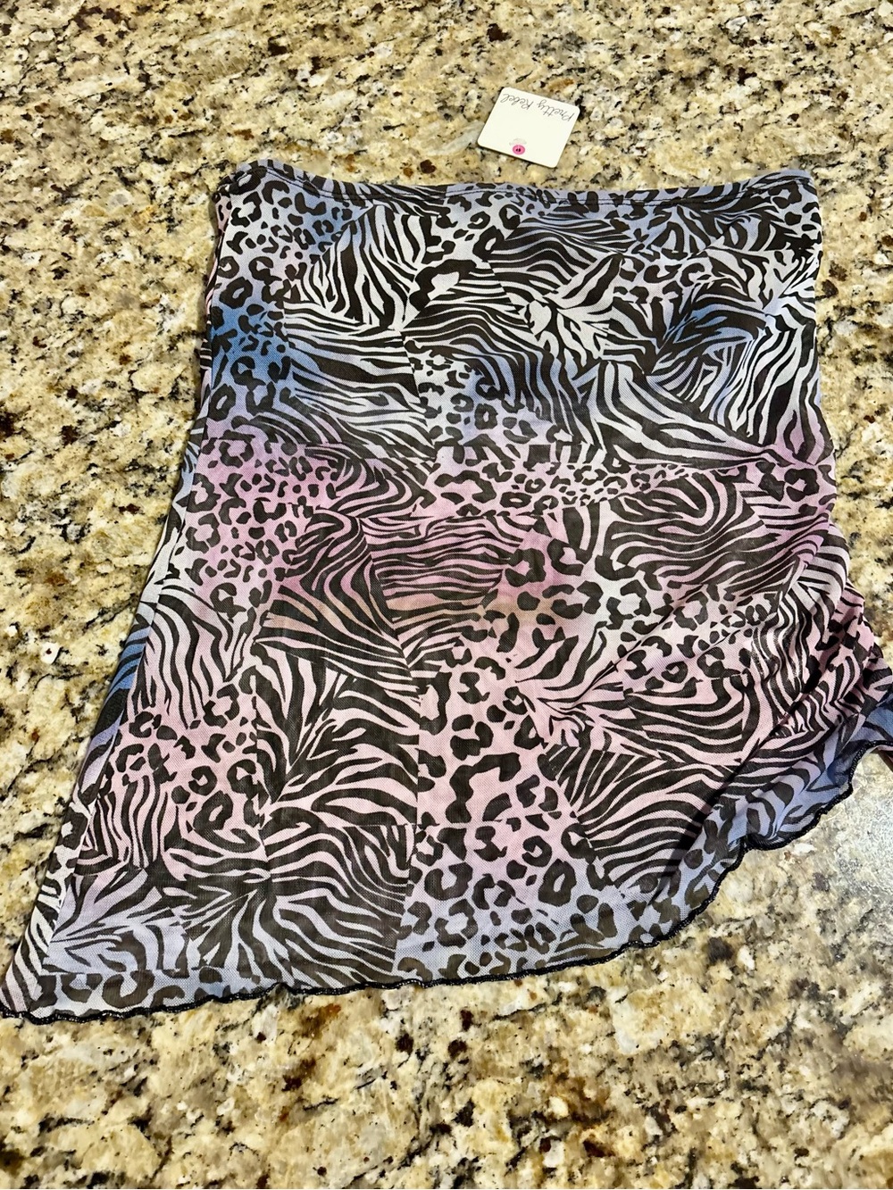 ๐ฅ Pretty Rebel Y2K Animal Print Strapless Ruched Tube Top โ Size M